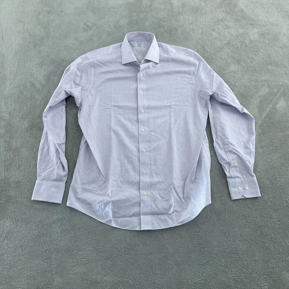 Brooks Brothers Men's Regent 16 1/2-6/7 1818 Stripes Long Sleeve White/Blue 1299 - Picture 1 of 9
